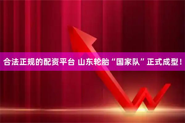 合法正规的配资平台 山东轮胎“国家队”正式成型！