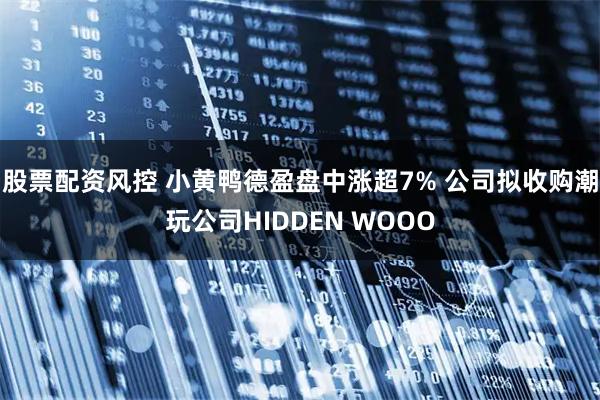 股票配资风控 小黄鸭德盈盘中涨超7% 公司拟收购潮玩公司HIDDEN WOOO